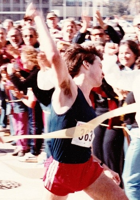 David winning the Jacksonville Marathon